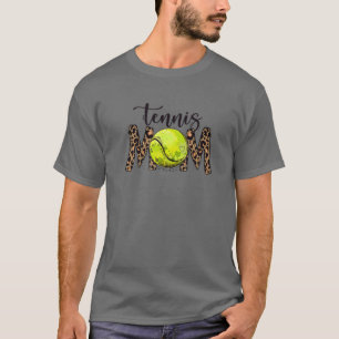 Tennis Mum Leopard Funny Tennis Mum Mother's Day T-Shirt