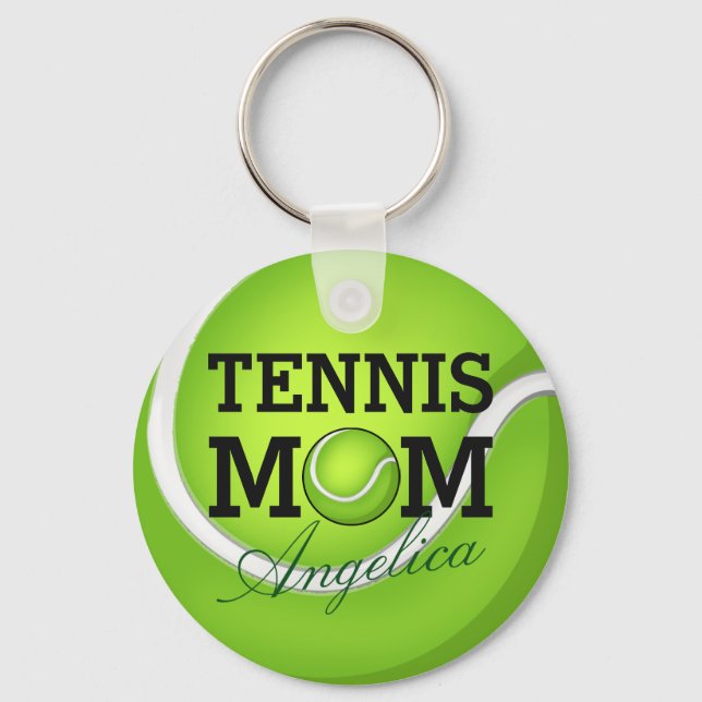 Tennis Mum Personalised Name Key Ring (Front)