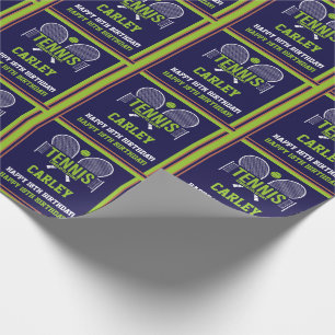 Tennis Name Age Sentiment Birthday Wrapping Paper