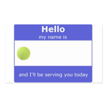 Tennis Name Tag Sticker