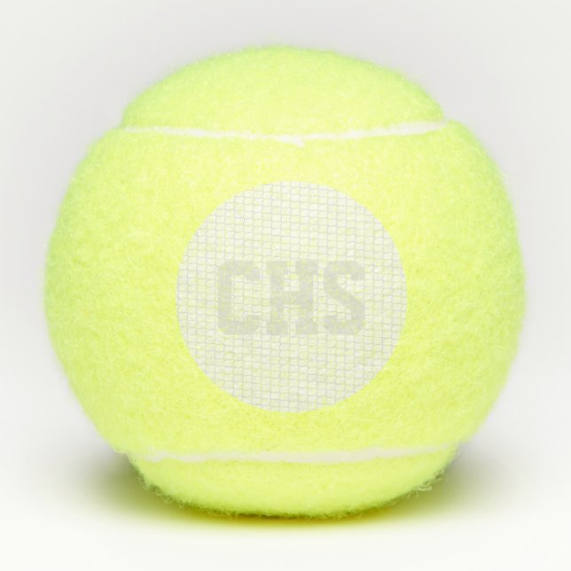 Tennis Net School INITIALS School Sports Grey Tennis Balls (Front)