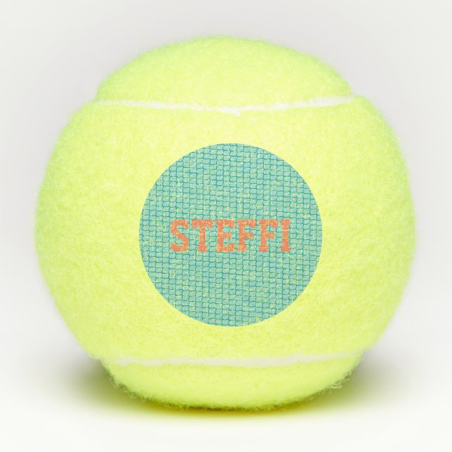 Tennis Net Sports Love Game Custom Name Kids Balls (Front)