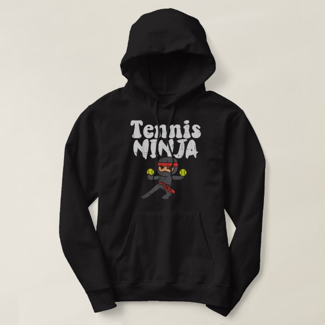 Tennis Ninja Funny Sports Player Coach Men Women K Hoodie (Design Front)