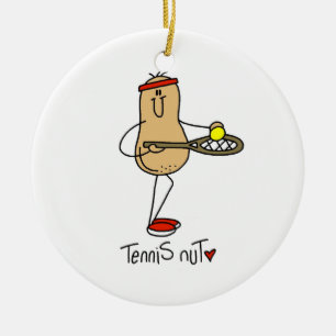 Tennis Nut T-shirts and GIfts Ceramic Tree Decoration