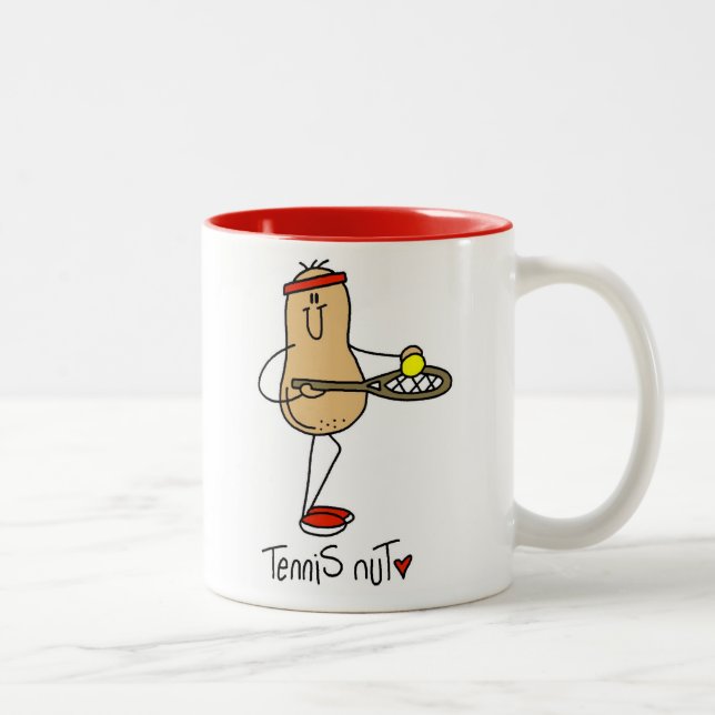 Tennis Nut T-shirts and GIfts Two-Tone Coffee Mug (Right)