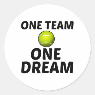 TENNIS ONE TEAM ONE DREAM FUN CLASSIC ROUND STICKER