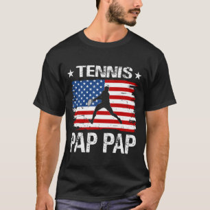 Tennis PAP PAP USA Flag Father's Day T-Shirt