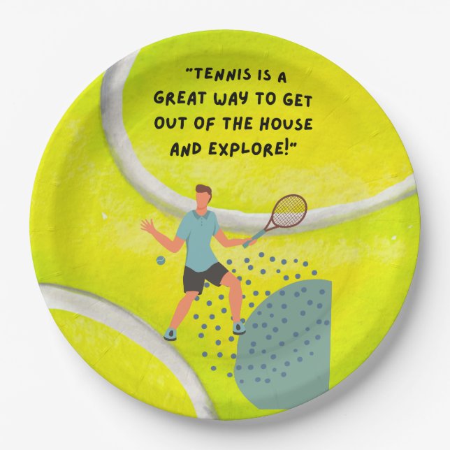 Tennis Paper Plate for Tennis Player Party  (Front)