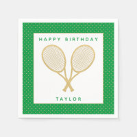 Tennis Party Chic Gold and Green Custom