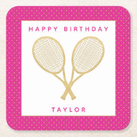 Tennis Party Chic Gold and Pink Custom