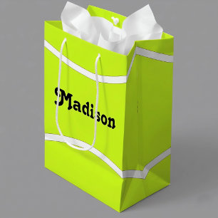 Tennis Party Custom Tennis Player Name or Text Medium Gift Bag