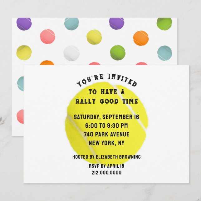 Tennis Party Invitation (Front/Back)