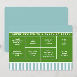 Tennis Party Invitation