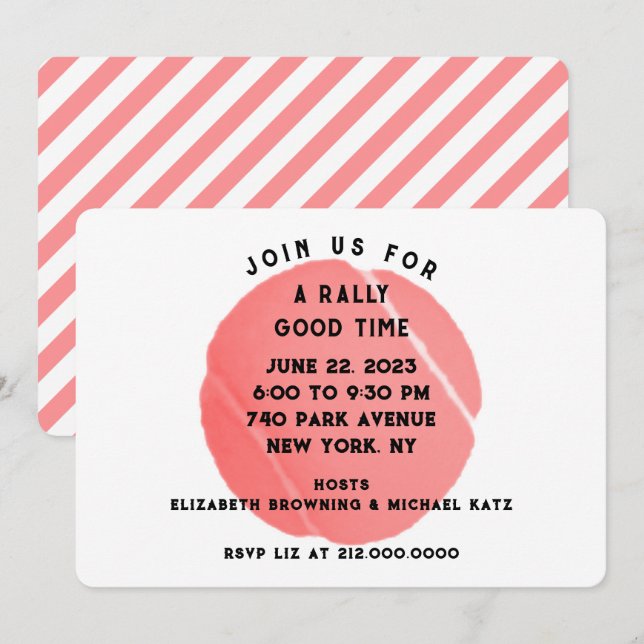 Tennis Party Invitation (Front/Back)