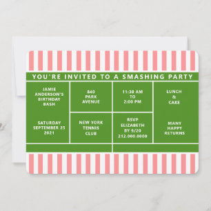Tennis Party Invitation