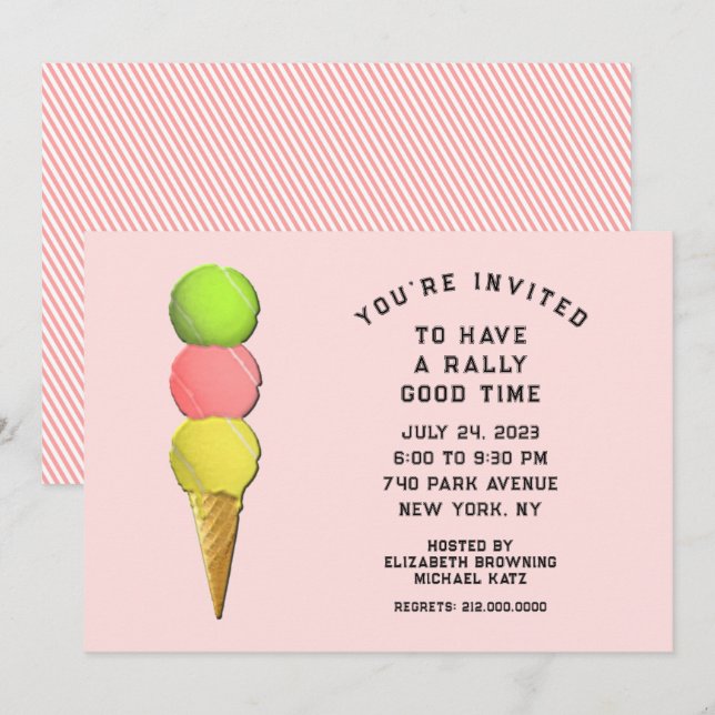 Tennis Party Invitation (Front/Back)