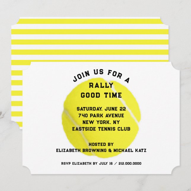 Tennis Party Invitation (Front/Back)