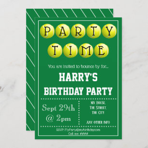 Tennis Party Invitation Editable
