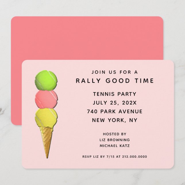 Tennis Party Invitations (Front/Back)