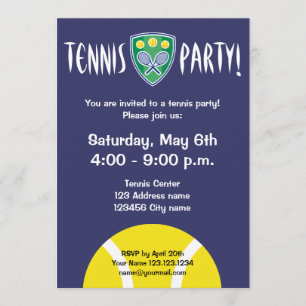 Tennis party invitations   celebration invites