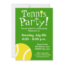 Tennis party invitations for Birthdays or BBQ