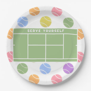 Tennis Party Paper Plates