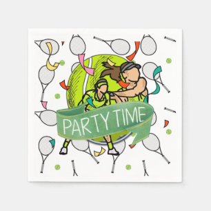 Tennis party time with player having fun Party   Napkin