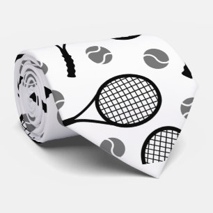 Tennis Pattern Black & White Father's Day Dad Cool Tie