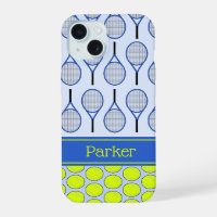 Tennis pattern custom name blue