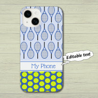Tennis pattern custom name blue