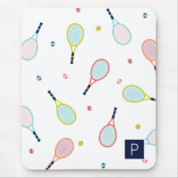 Tennis Pattern Sports Themed Personalised Monogram