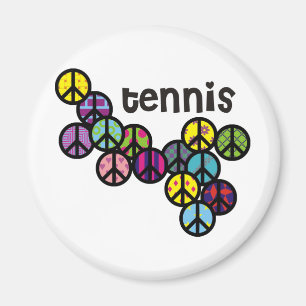 Tennis Peace Signs Filled Magnet
