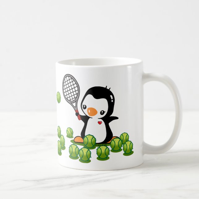 Tennis Penguin Coffee Mug (Right)