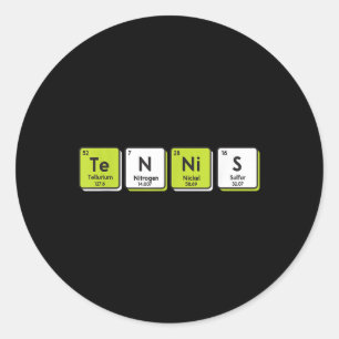 Tennis Periodic Table Elements Sport Funny Player  Classic Round Sticker