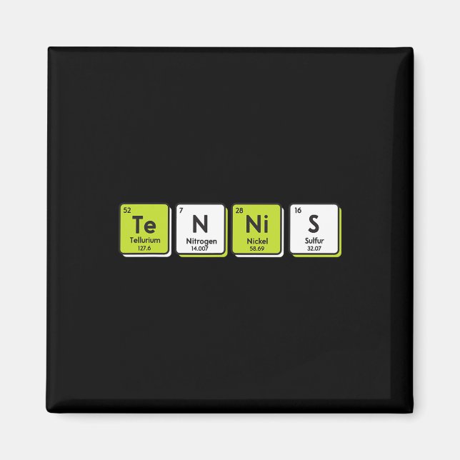 Tennis Periodic Table Elements Sport Funny Player  Magnet (Front)