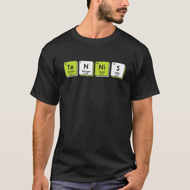Tennis Periodic Table Elements Sport Funny Player  T-Shirt (Front)