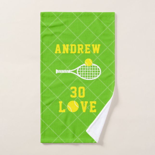 Tennis Personalised 30 Love Birthday Sport Hand To Towel (Hand Towel)