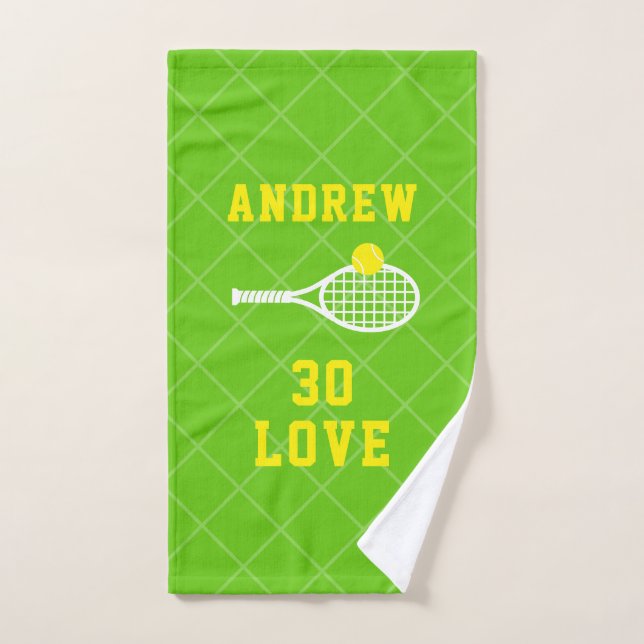 Tennis Personalised 30 Love Birthday Sport Hand Towel (Hand Towel)