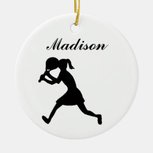 Tennis Personalised Christmas Ornament (female)