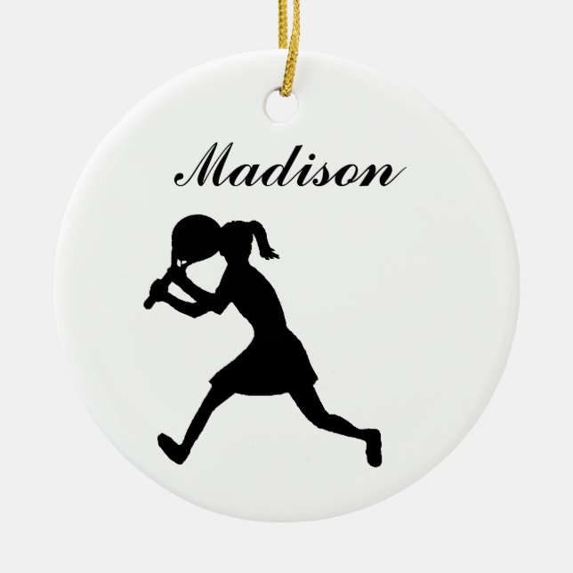 Tennis Personalised Christmas Ornament (female) (Front)