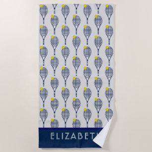 Tennis Personalised Name or Monogram Beach Towel