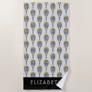Tennis Personalised Name or Monogram Beach Towel