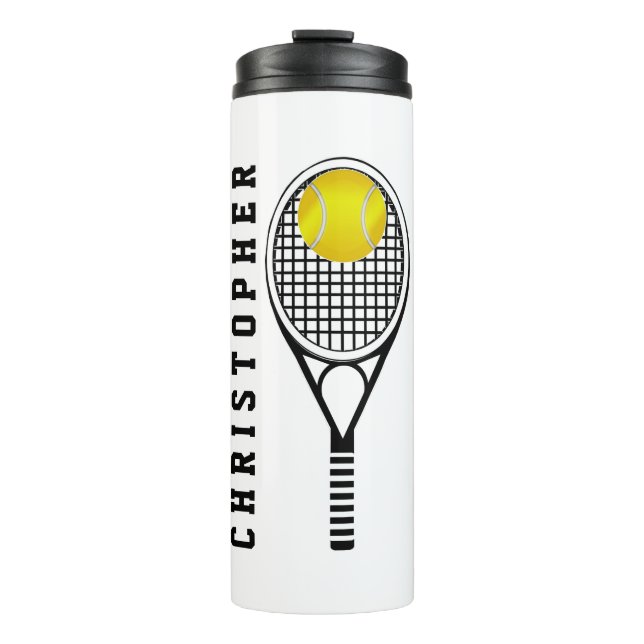 Tennis Personalised Name or Monogram Thermal Tumbler (Front)