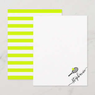 Tennis Personalised Name Script Monogram Card