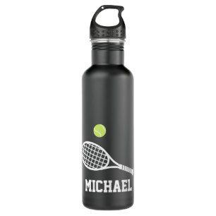 Tennis Personalised Name White Black  710 Ml Water Bottle