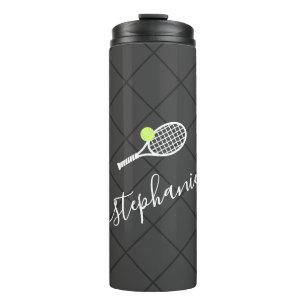 Tennis Personalised Script Name Monogram Thermal Tumbler