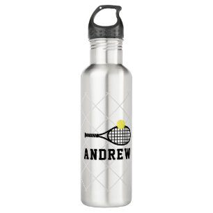 Tennis Personalised Silver Grey 710 Ml Water Bottle