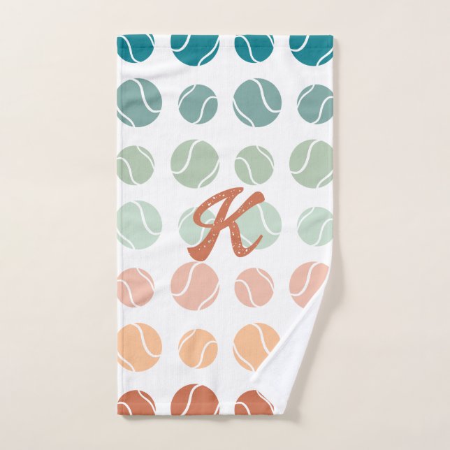 Tennis Personalised Trendy Terracotta Hand Towel (Hand Towel)