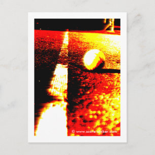 Tennis photo on postcard