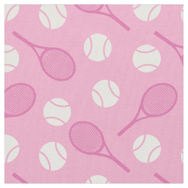 Tennis: pink and white - customizable! fabric (Close Up)